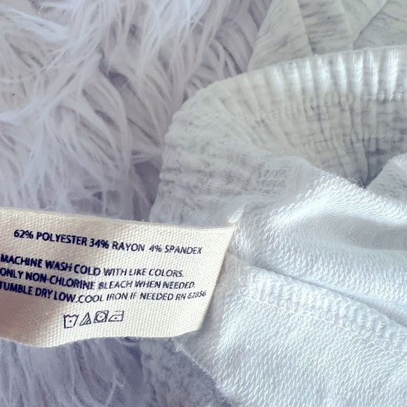 HUE French Plus Size Terry Knit Cuffed Lounge Pant color whitesand heather 1X - Picture 6 of 7